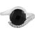 Allure 925 Sterling Silver ring studded with Black Onyx  Cubic zirconia