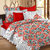 Ahem Homes Candy Red Cotton Double Bedsheet-3 Pcs (CN1266 -AH)