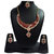 Red  Silver Stone beautiful necklace set with Maangtik  Earrings
