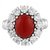 925 Sterling Silver Flower Shaped Ring studded with Red Onyx by Allure