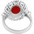 925 Sterling Silver Flower Shaped Ring studded with Red Onyx by Allure