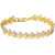 Mahi Crystal White Arrow Gold Plated Bracelet for Women BR1100252G