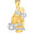 VK Jewels Mahadev Pendant Gold and Rhodium Plated -  P1434G VKP1434G