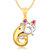 VK Jewels Om Vakratund Pendant gold and Rhodium plated -  P1469G VKP1469G