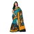 Aaina Blue  Yellow Bhagalpuri silk Printed Saree