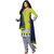 Drapes Green And Blue Cotton Block Print Salwar Suit Dress Material (Pack of 2) (Unstitched)