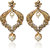Arum Floral Fushion Of Stone With Pear Golgden Earrings