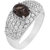 925 Sterling Silver Smokey Quartz and Cubic Zirconia Ring by Allure
