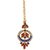 Kriaa Austrian Stone Blue  Maroon Necklace Set With Maang Tikka - 2101809