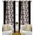Geonature Black polyster Eyelet Door Curtains Set Of 3 Size 4X7 (G3CR7F-103)