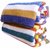 Cotton White,Blue Bath Towels (15X7 Inch) Combo Of 2