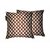 Lushomes Brown Polyester Jacquard Cushion Covers 16 x 16 Pack of 2