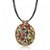 Urthn Gold Finish Multicolor Pendant With Earrings - 1202216