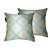 Lushomes Aqua Polyester Jacquard Cushion Covers 16 x 16 Pack of 2
