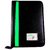 TEP Black Executive File Document Folder/ Portfolio Folder-20 Leaves-Green Stripe