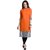 Chandigarh Fashion Mall Orange Printed Georgette Straight Kurti
