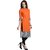 Chandigarh Fashion Mall Orange Printed Georgette Straight Kurti