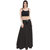 Westrobe Black Georgette Plain Flared Skirt For Women