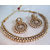 Golden pearl polki necklace set
