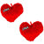 JARS Collections Set of 2 Valentine Special Red Heart Cushion
