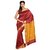 Parchayee Maroon Crepe Self Design Saree With Blouse