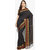 Parchayee Black Art Silk Striped Saree With Blouse