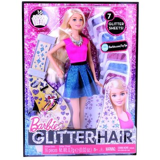 Barbie glitter hot sale hair doll