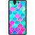 1 Crazy Designer Pink Blue Moroccan Tiles Pattern Back Cover Case For Sony Xperia Z C460294