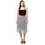 Skirts For Womens knee length with lining - White dotted