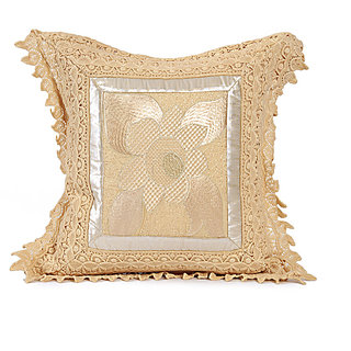 SUNFLOWER - Off-white Cotton Krochia Cushion Cover - Set Of 2