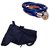 Bull Rider Bike Body Cover With Mirror Pocket For Bajaj Pulsar 220 (Colour Blue) + Free Helmet Safety Lock Worth Rs 150/