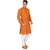 Orange  White Cotton Plain Kurta  Pyjama Sets For Men