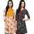 Jaipur Kurti Black and Orange Cotton Printed Combo Pack of Two Kurtas