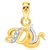 VK Jewels Alphabet Collection Initial Pendant Letter D Gold and Rhodium Plated- P1529G VKP1529G
