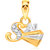 VK Jewels Alphabet Collection Initial Pendant Letter S Gold and Rhodium Plated- P1543G VKP1543G
