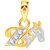 VK Jewels Alphabet Collection Initial Pendant Letter Z Gold and Rhodium Plated- P1548G VKP1548G