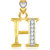 VK Jewels Alphabet Collection Initial Pendant Letter H Gold and Rhodium Plated - P1743G VKP1743G