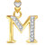VK Jewels Alphabet Collection Initial Pendant Letter M Gold and Rhodium Plated - P1748G VKP1748G