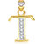 VK Jewels Alphabet Collection Initial Pendant Letter T Gold and Rhodium Plated - P1755G VKP1755G