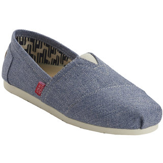 URBAN MONKEY Acid Denim Canvas Slip Ons (UST-0009-LightBlue)