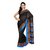 Parchayee Black Silk Striped Saree With Blouse