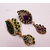 Stylish Look Purple  Green Colour Stones Saree Pins/Brooches