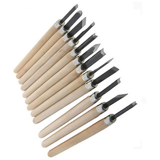 Wood Lathe Handle Carpenters Carving Chisels Kit DIY Handy Tools Set
