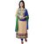 Ecoco Fashion Cream And Blue Embroidered Salwar Suit