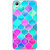 Absinthe Pink Blue Moroccan Tiles Pattern Back Cover Case For HTC Desire 728 Dual Sim