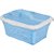 Rectangle Shaped Plastic Fruit and Vegetable Basket With Net Cover (Blue)