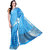 Parchayee Blue Crepe Self Design Saree With Blouse