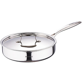 Buy Bergner 3.1 Ltr Triply Argent Saute Pan With Lid, 1 Piece, 3.1 Ltr ...