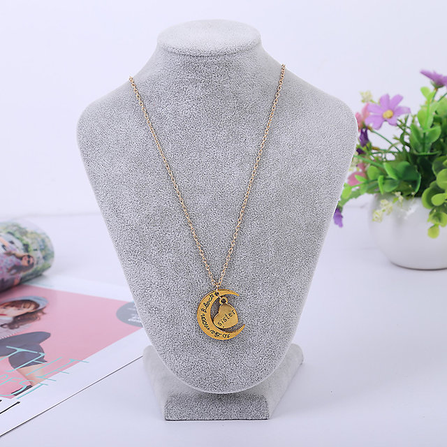 Sister Crescent Moon Necklace – Silver and Ivy