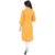 Mystique India Yellow 3/4 Sleeve Chinese Collar Khadi Long Kurti For women